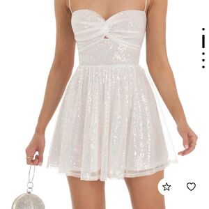 Lucy in the Sky Iridescent Sequin Twist Dress